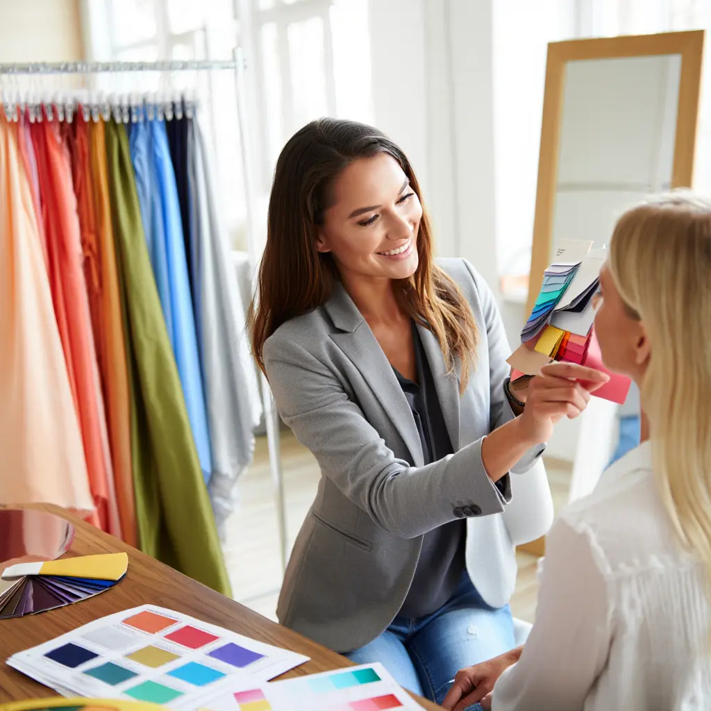 Professional color analysis consultation session